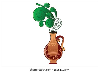 Vector cartoon illustration of aquarius zodiac sign. Isolated on white background.