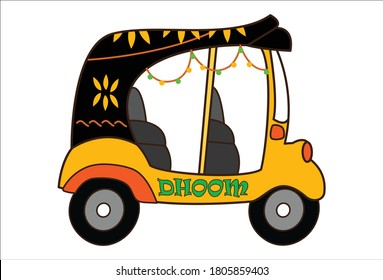 Vector cartoon illustration of auto transport. Isolated on white background.