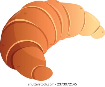 Сroissant vector cartoon illustration, baking bread. Bread clipart for graphic resources for apps, menues. 