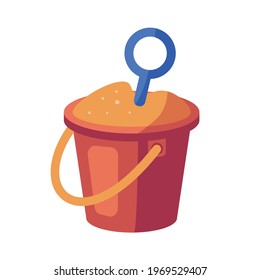 Vector cartoon illustration beach bucket.