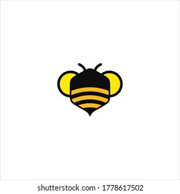 Vector cartoon illustration of a bee flying. Bee icon
