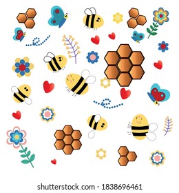 Vektorgrafik-Illustration eines Bienenfliegens.
Bienen, Honig und andere Bienenzuchtgrafik-Set. Vektor EPS10.Vintage Hand Drawn Art Stock Vektorgrafik Biene.