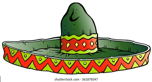 Vector Cartoon illustration of a Big Mexican Sombrero Hat