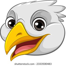 A vector cartoon illustration of a bird with a smiling face, isolated on a white background illustration