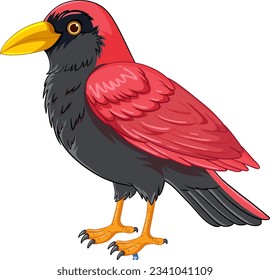 A vector cartoon illustration of a bird standing alone on a white background