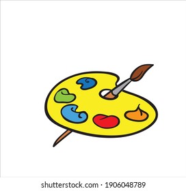Vector cartoon illustration. Black outline. Palette.