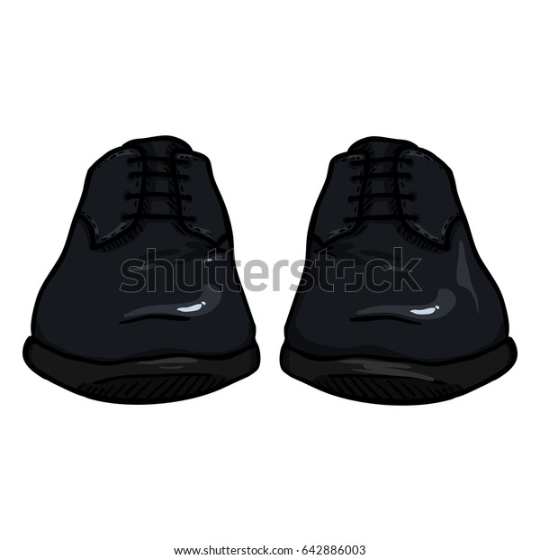 Vector Cartoon Illustration Black Pair Leather Stock Vector Royalty Free