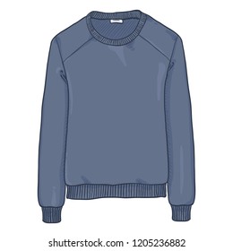 Vector Cartoon Illustration - Blue Sweatshirt