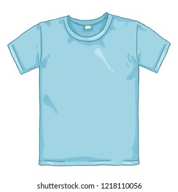 Vector Cartoon Illustration - Blue T-shirt