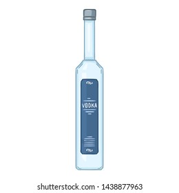 Vector Cartoon Illustration - Bottle of Vodka