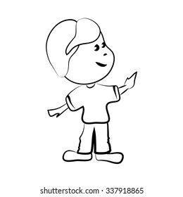 Vector cartoon illustration Boy