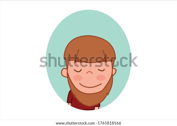 Vector Cartoon Illustration Boy Closed Eyes Stock Vector (Royalty Free ...