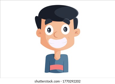 Vector cartoon illustration of boy. Isolated on white background.