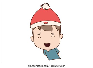 Dibujo vectorial de un niño. Aislado sobre fondo blanco.