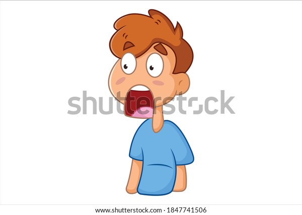 Vector Cartoon Illustration Boy Making Weird Stock Vector (Royalty Free ...