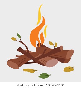 Vector cartoon illustration burning