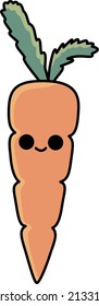 Vector cartoon illustration of carrot