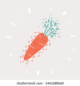 Vector cartoon illustration of Carrot icon on white background.