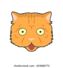 Vector cartoon illustration of a cat