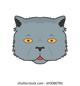 Vector cartoon illustration of a cat