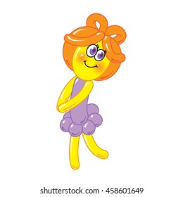 Vector cartoon illustration character made of soap blue bubbles. Great logo for kindergarten, celebrations agency, day care center