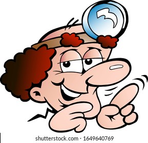 Vector Cartoon illustration of a Clever Professor or Doct