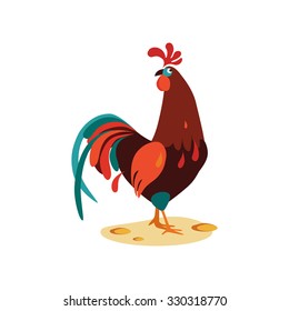 Vector cartoon illustration of a cock in flat style svg
