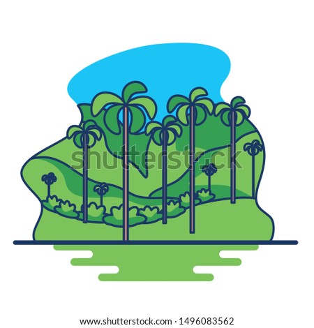 Vector Cartoon Illustration Of Cocora Valley In Colombia Isolated