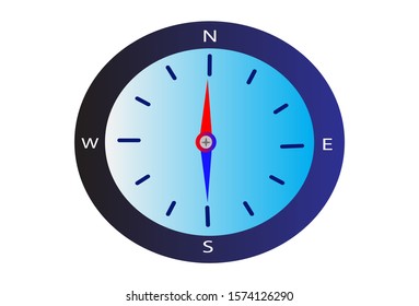 Vector cartoon illustration of compass. Isolated on white background.