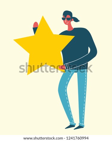Vector cartoon illustration of Concept of Feedback consumer or customer review evaluation, satisfaction level and critic.  Human character on light background.