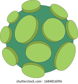 vector cartoon illustration of coronavirus isolated on white
