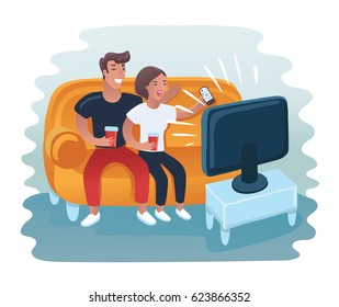 738 Watching Tv Comic Images, Stock Photos & Vectors 