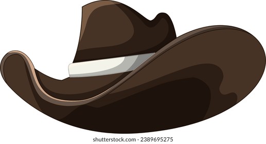 Dibujo vectorial de un sombrero de vaquero en un estilo simple