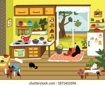 Vector cartoon illustration from "Cozy House" series.