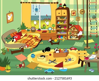 Vector cartoon illustration from the "Cozy House" series.