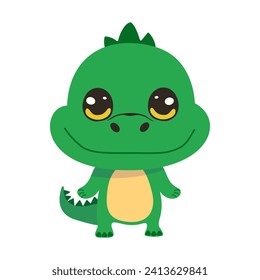 Vector cartoon illustration with crocodile