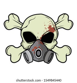 Vector cartoon illustration with Crossbones theme