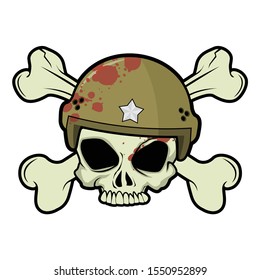 Vector cartoon illustration with Crossbones Theme
