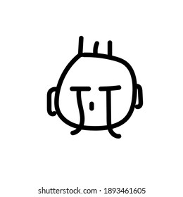 Dibujo vectorial de llanto desesperado. Caracteres aislados sobre fondo blanco.