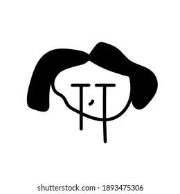 Vector cartoon illustration of crying despaired. Isolated characters on white background.