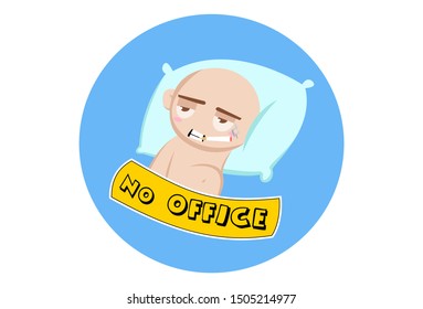 Vector cartoon illustration of cute baby is sleeping. Lettering no office text. Isolated on white background.