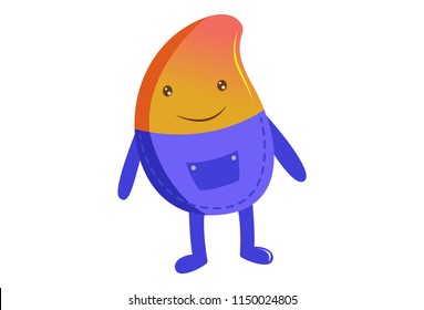 Vector cartoon illustration of cute bean.
Isolated on white background.