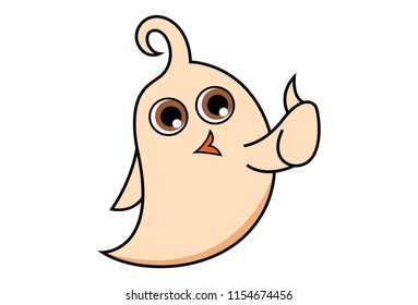 Vector cartoon illustration of cute bird hand expression. Isolated on white background. 