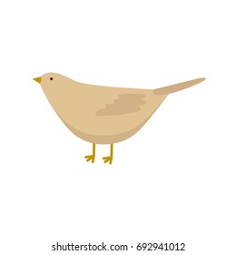 Vector cartoon illustration of a cute bird