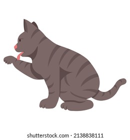 Vector cartoon illustration of cute cat