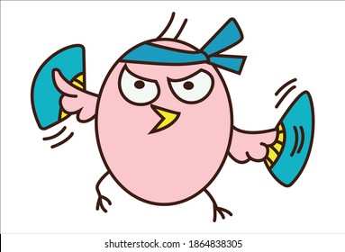 Ilustración de dibujos animados. La chica linda está lista para luchar. Aislado sobre fondo blanco.