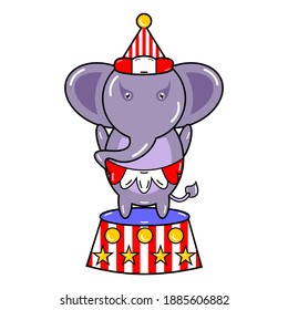 ilustración vectorial de un lindo elefante de circo