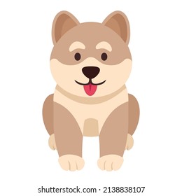 Vector cartoon illustration of cute dog