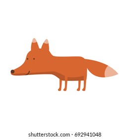 Vector cartoon illustration of a cute fox