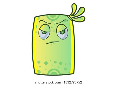 Vector cartoon illustration of cute monster is angry. Isolated on white background.